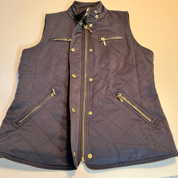 Pendleton Quilted Vest Women Size M Full Zip Navy Blue - Picture 6 of 12